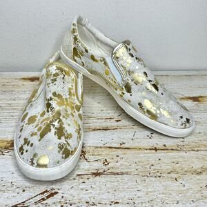 Inkkas Metallic Gold Slip On Sneakers Women's 14 Men's 12